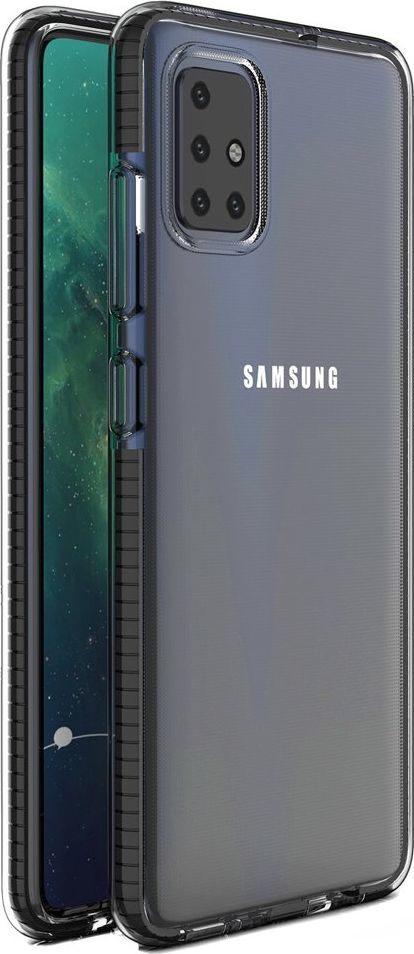 Hurtel Spring Case pokrowiec żelowe etui z kolorową ramką do Samsung Galaxy A51 czarny 1