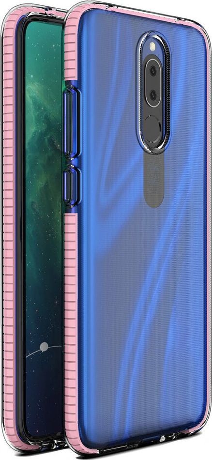 Hurtel Spring Case pokrowiec żelowe etui z kolorową ramką do Huawei Mate 20 Lite jasnoróżowy 1