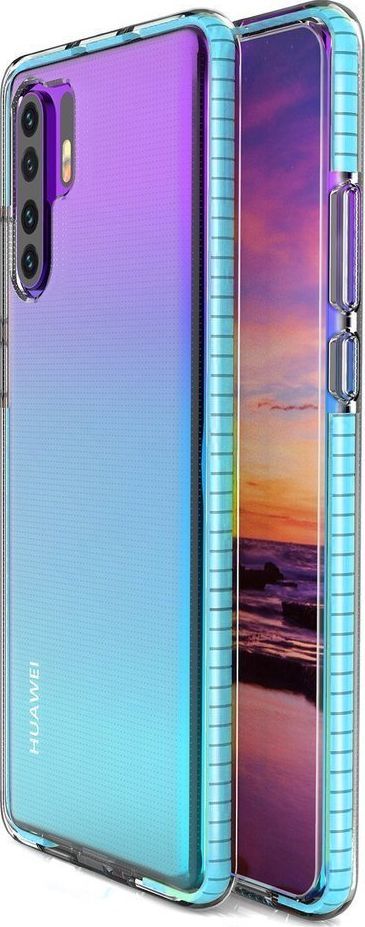 Hurtel Spring Case pokrowiec żelowe etui z kolorową ramką do Huawei P30 Pro jasnoniebieski 1