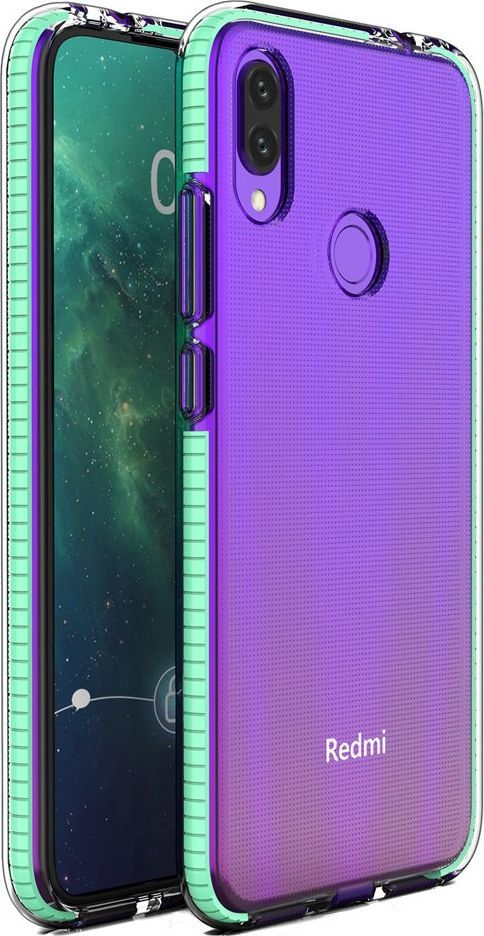 Hurtel Spring Case pokrowiec żelowe etui z kolorową ramką do Xiaomi Redmi Note 7 miętowy 1