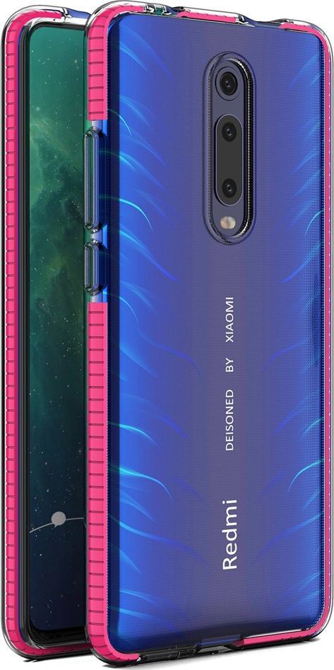 Hurtel Spring Case pokrowiec żelowe etui z kolorową ramką do Xiaomi Mi 9T / Xiaomi Mi 9T Pro ciemnoróżowy 1