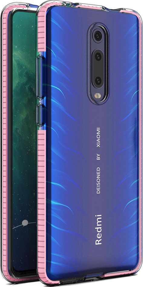 Hurtel Spring Case pokrowiec żelowe etui z kolorową ramką do Xiaomi Mi 9T / Xiaomi Mi 9T Pro jasnoróżowy 1