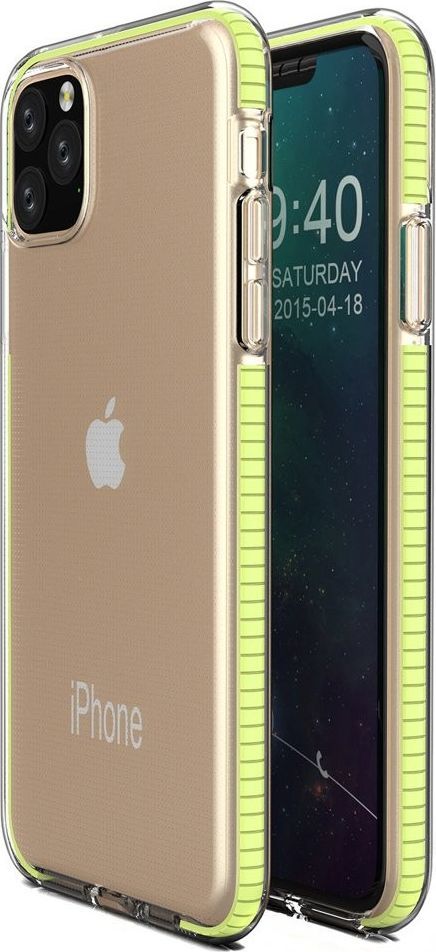 Hurtel Spring Case pokrowiec żelowe etui z kolorową ramką do iPhone 11 Pro Max żółty 1