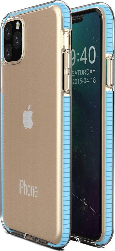 Hurtel Spring Case pokrowiec żelowe etui z kolorową ramką do iPhone 11 Pro Max jasnoniebieski 1