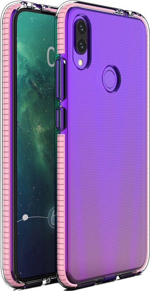 Hurtel Spring Case pokrowiec żelowe etui z kolorową ramką do Huawei P Smart 2019 jasnoróżowy 1