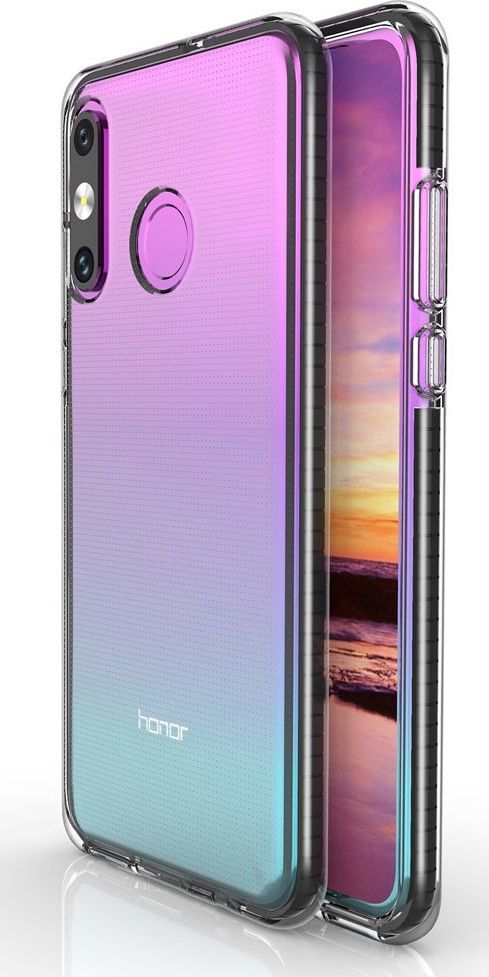 Hurtel Spring Case pokrowiec żelowe etui z kolorową ramką do Huawei P30 Lite czarny 1