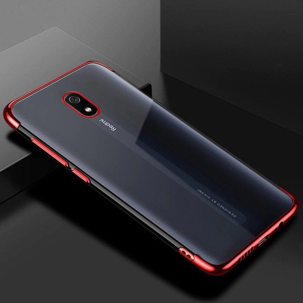 Hurtel Clear Color case żelowy pokrowiec etui z metaliczną ramką Xiaomi Redmi 8A czerwony 1