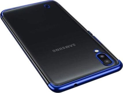 Hurtel Clear Color case żelowy pokrowiec etui z metaliczną ramką Samsung Galaxy A10 niebieski 1