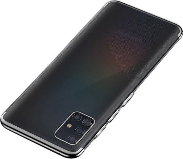 Hurtel Clear Color case żelowy pokrowiec etui z metaliczną ramką Samsung Galaxy A51 czarny 1