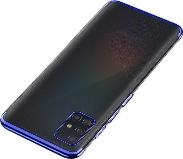 Hurtel Clear Color case żelowy pokrowiec etui z metaliczną ramką Samsung Galaxy A51 niebieski 1