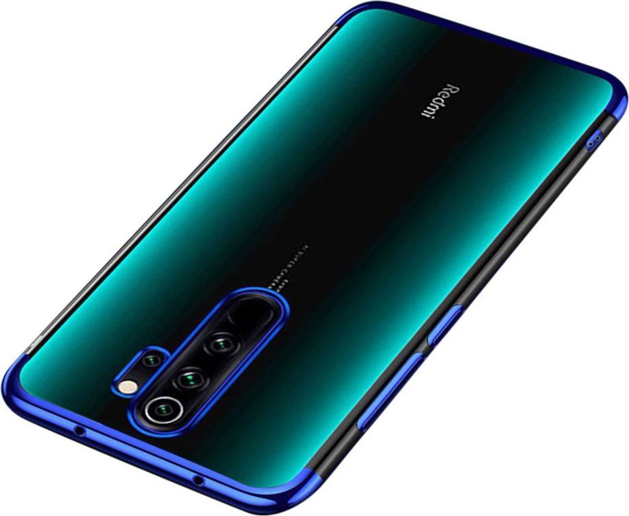 Hurtel Clear Color case żelowy pokrowiec etui z metaliczną ramką Xiaomi Redmi Note 8 Pro niebieski 1