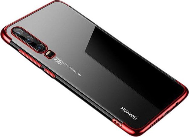 Hurtel Clear Color case żelowy pokrowiec etui z metaliczną ramką Huawei P Smart Pro / Huawei Y9s czerwony 1