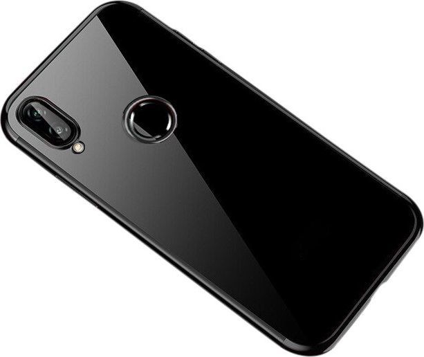 Hurtel Clear Color case żelowy pokrowiec etui z metaliczną ramką Huawei P Smart 2019 czarny 1
