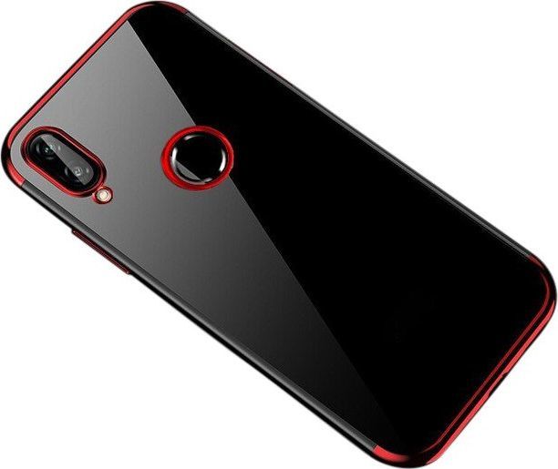 Hurtel Clear Color case żelowy pokrowiec etui z metaliczną ramką Huawei P Smart 2019 czerwony 1