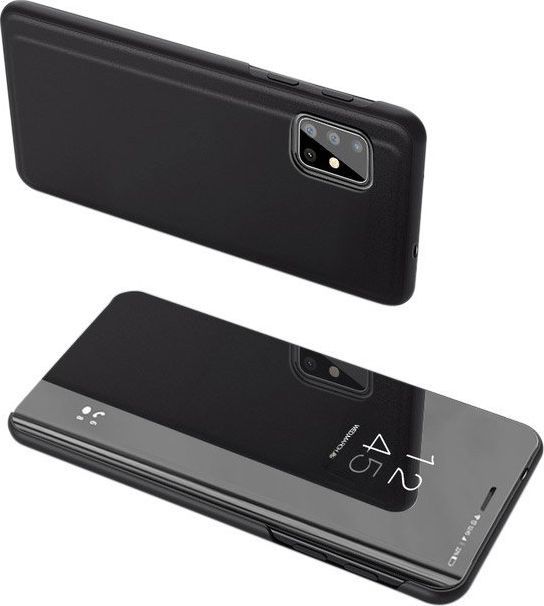 Hurtel Clear View Case futerał etui z klapką Samsung Galaxy A71 czarny 1