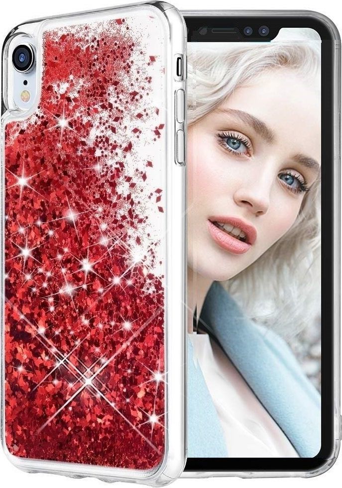 Etui XIAOMI REDMI 8A Liquid plecki brokatowe czerwone 1