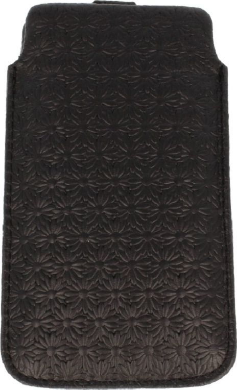 Etui wsuwka skórzana Daisies SAMSUNG S3/ IPHONE 6/ 7/ 8 czarne 1