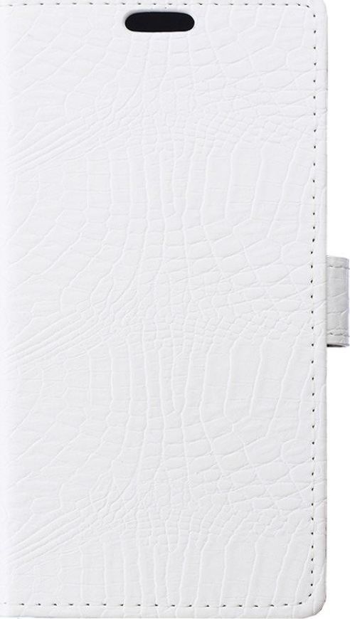 Etui wallet leather HTC DESIRE 830 crocodile texture biały 1