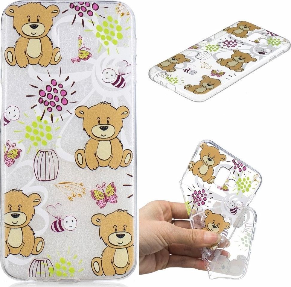 Etui Slim Art SAMSUNG J6+ J6 PLUS brązowy niedźwiedź 1