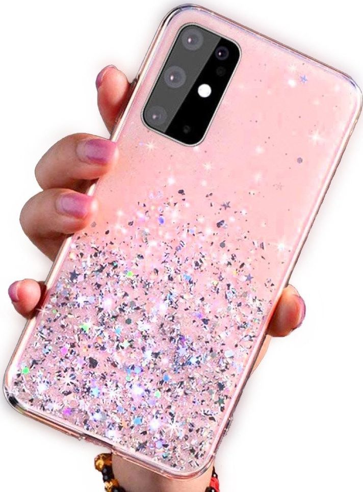 Etui SAMSUNG GALAXY S10 LITE Brokat Cekiny Glue Glitter Case różowe 1