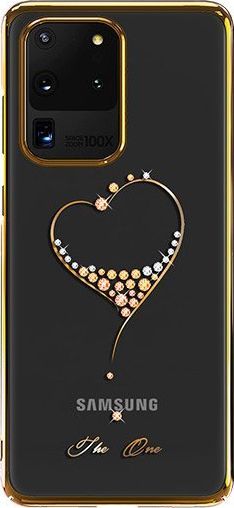Kingxbar Kingxbar Wish Series etui ozdobione oryginalnymi Kryształami Swarovskiego Samsung Galaxy S20 Ultra złoty 1