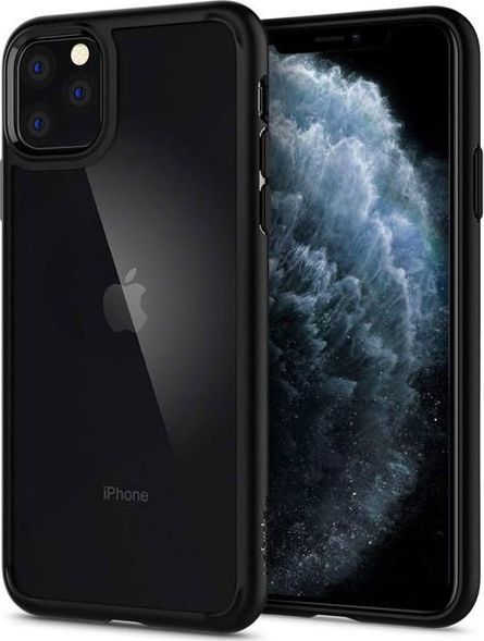 Spigen Etui Spigen Ultra Hybrid do Apple iPhone 11 Pro Max Matte Black + szkło uniwersalny 1