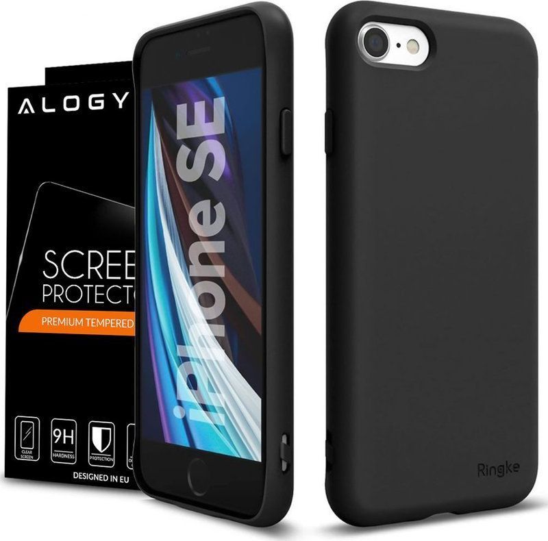 Ringke Etui Ringke Air S do Apple iPhone 7/8/SE 2020 Black + Szkło Alogy uniwersalny 1