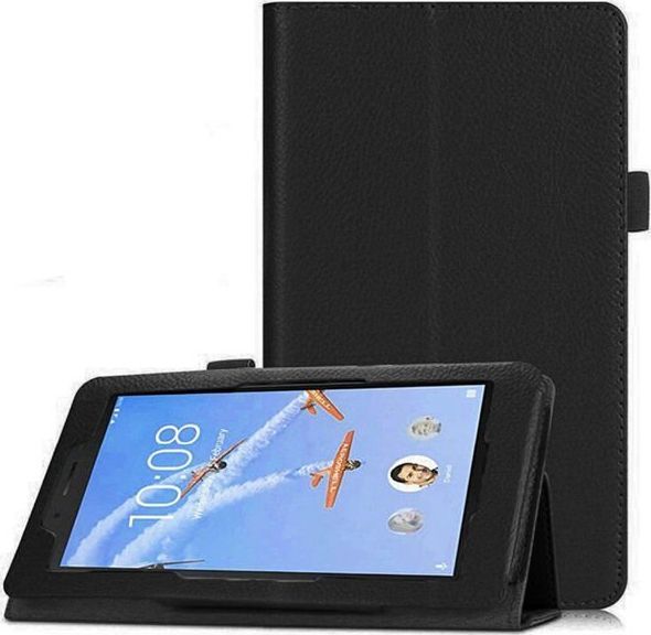 Etui na tablet 4kom.pl Etui stojak do Lenovo Tab E7 7.0 TB-7104F Czarne + Szkło uniwersalny 1