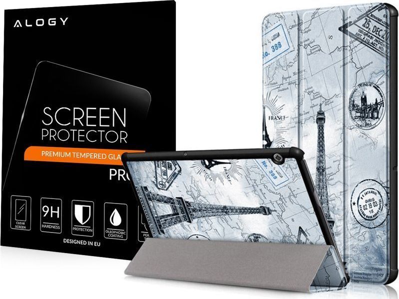 Etui na tablet Alogy Etui Alogy Book Cover Huawei MediaPad T5 10.1 Wieża Eiffla + Szkło uniwersalny 1