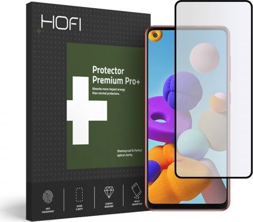 Hofi Glass SZKŁO HYBRYDOWE HOFI ULTRAFLEX GLASS GALAXY A21S BLACK 1