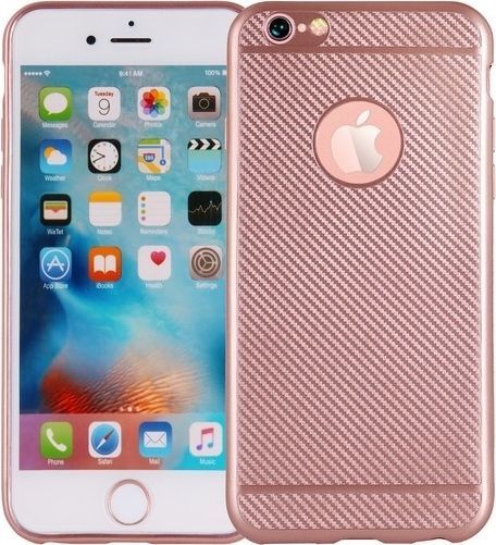 Etui Carbon Fiber MOTO E5 Plus różowo- złoty/rose gold 1