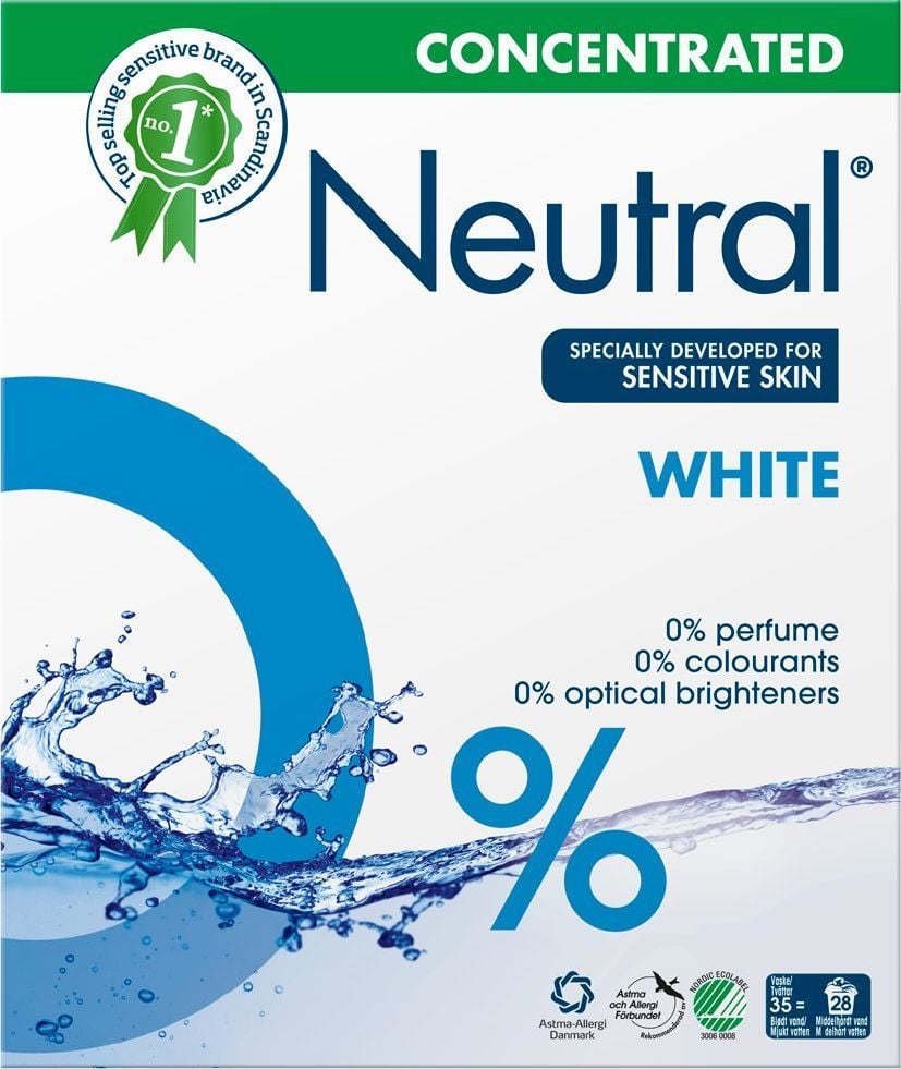 Neutral NEUTRAL skalbimo milteliai Main Wash, 28W, 1,3kg 1