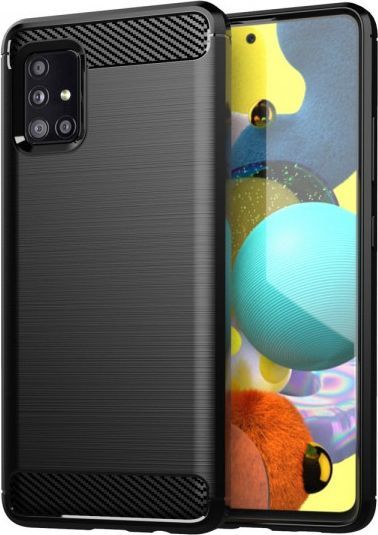 Hurtel Carbon Case elastyczne etui pokrowiec Samsung Galaxy A71 5G czarny 1