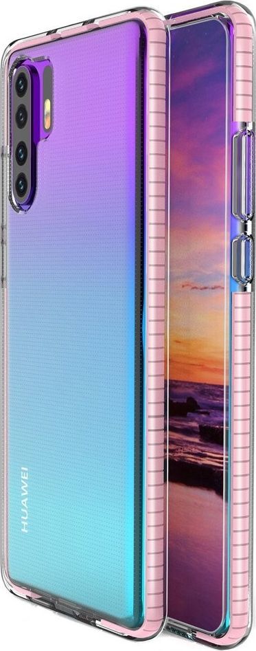 Hurtel Spring Case pokrowiec żelowe etui z kolorową ramką do Huawei P30 Pro jasnoróżowy 1