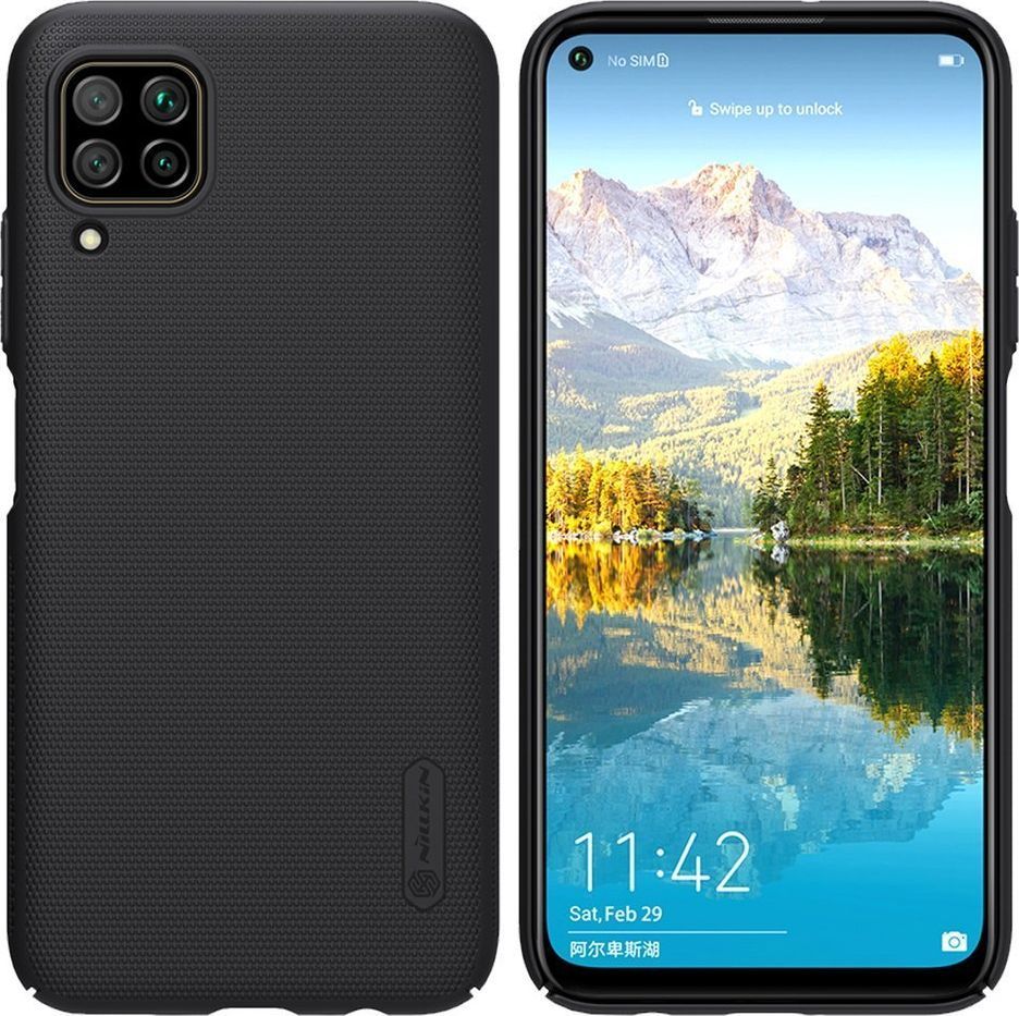Nillkin Nillkin Super Frosted Shield wzmocnione etui pokrowiec + podstawka Huawei P40 Lite / Nova 7i / Nova 6 SE czarny 1