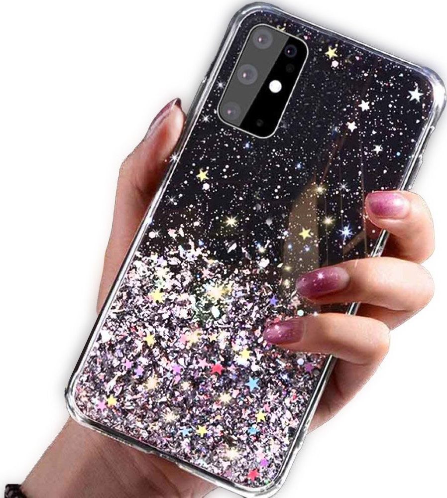 Etui SAMSUNG GALAXY S20+ PLUS Brokat Cekiny Glue Glitter Case czarne 1