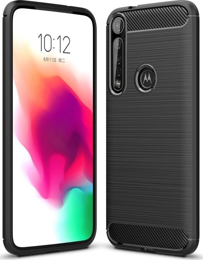 Etui MOTOROLA MOTO G8+ PLUS Carbon Pancerne czarne 1