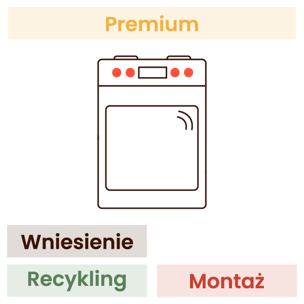 Montaż kuchenki KOMFORT (wniesienie, wypoziomowanie, podłączenie, recykling, demontaż starego urządzenia, wyniesienie opakowań) 1