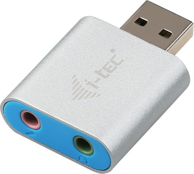 Adapter USB I-TEC USB - 3.5 minijack x2 Srebrny (U2AMETAL) 1