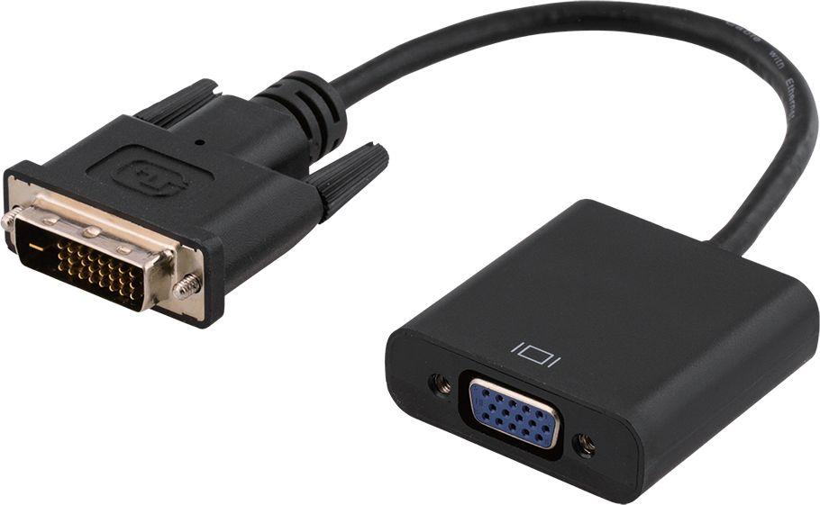 Adapter AV Deltaco DVI-D - D-Sub (VGA) czarny (Deltaco VGA-adapter) 1