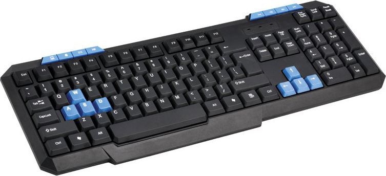 Klawiatura Omega OK-015 Przewodowa Czarno-niebieska UK (OK015BL) 1