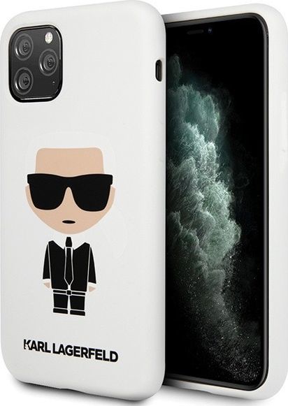 Karl Lagerfeld Karl Lagerfeld KLHCN58SLFKWH iPhone 11 Pro hardcase biały/white Silicone Iconic 1