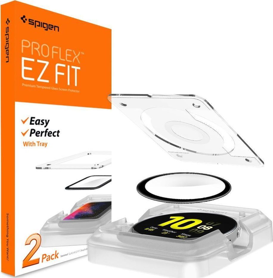 Spigen SZKŁO HYBRYDOWE SPIGEN PROFLEX EZ FIT NA GALAXY WATCH ACTIVE 2 40MM 1