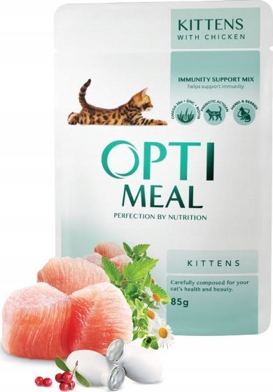 Optimeal OPTIMEAL MOKRA KARMA DLA KOCIĄT - KURCZAK 85 G 1