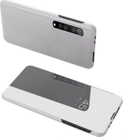 Hurtel Clear View etui klapka XiaoMi Note 10 Lite srebrne 1