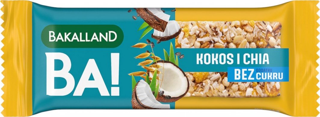 bakalland BA! Baton 5 zbóż Kokos & Chia Bakalland 30g 1