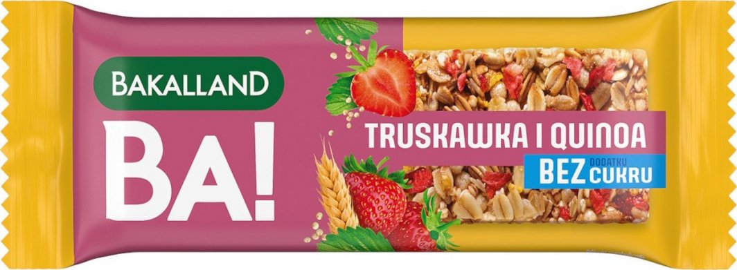 bakalland BA! Baton 5 zbóż Truskawka & Quinoa Bakalland 30g 1