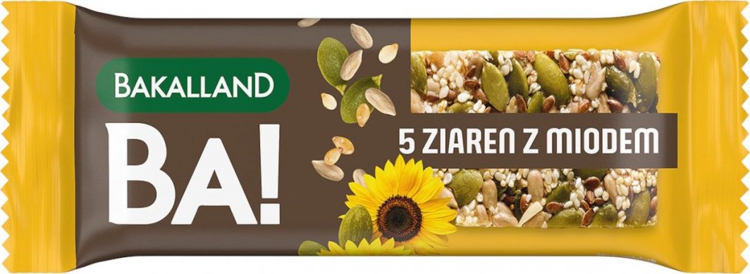 bakalland BA! Baton zbożowy 5 ziaren Bakalland 40g 1