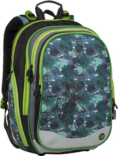 BAGMASTER Plecak Szkolny czterokomorowy zielony + czarny + szary Bagmaster Element 9 B 1