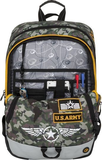 BAGMASTER Plecak szkolny trzykomorowy Alfa 8 D zielony 1